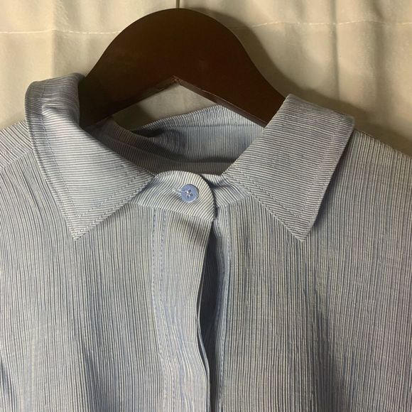Button Down Dress Blue Size 4 - Picture 10 of 11